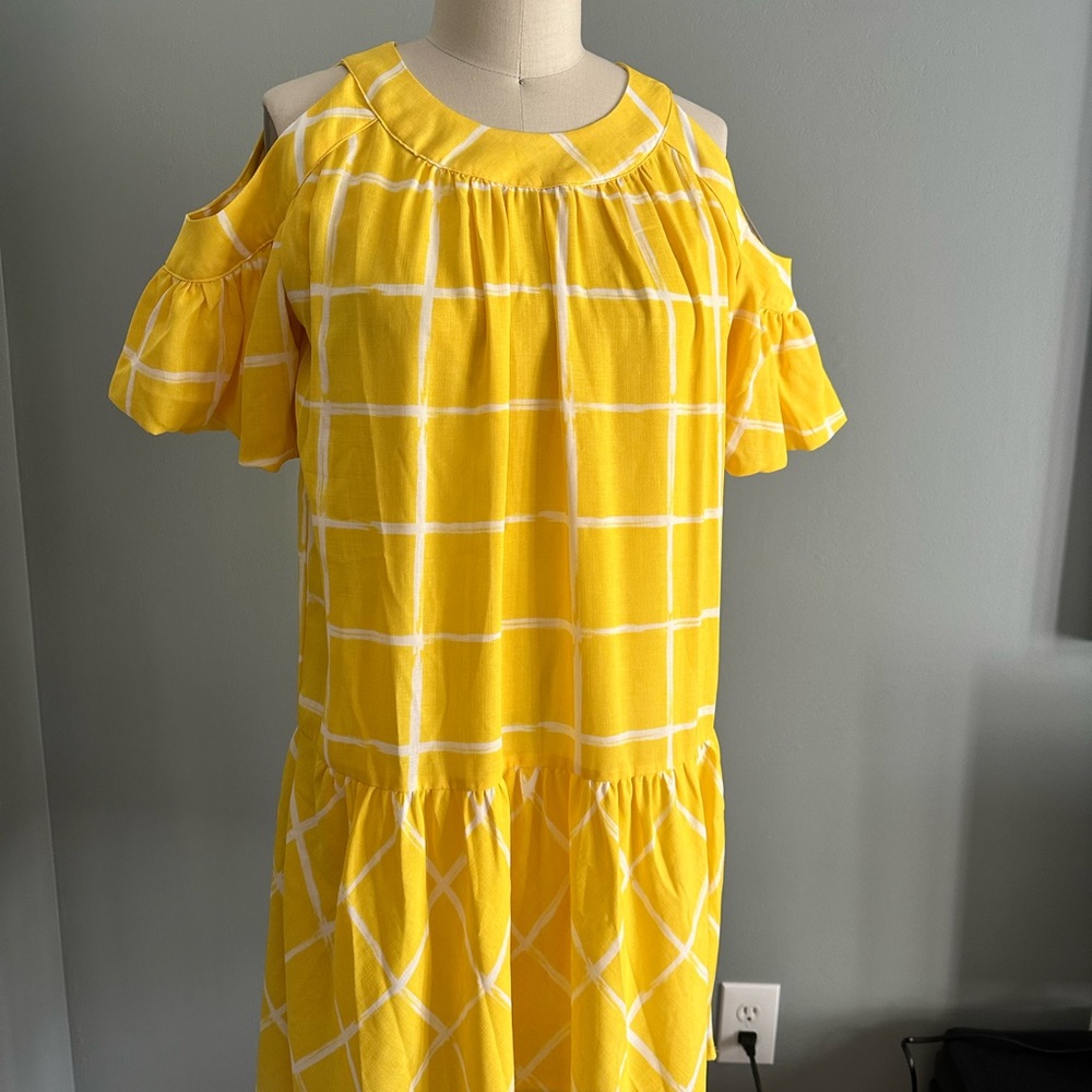 Yellow Cold Shoulder Dress